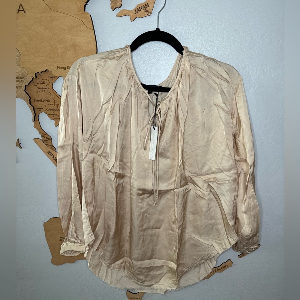 Olivaceous blouse satin